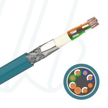 Кабель FABER INDUSTRIAL DATALINE 200 SFTP 04X2XAWG26/19 FRNC Cat.5e cUL AWM Style 21576 80˚C смарагдовий