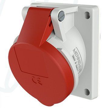 Розетка панельна 32A 4п 6г 400В, IP44 (нахил 20&deg;), 32 A, 4, 400 В, 6г