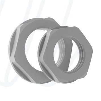 Контргайка з поліаміду з фланцем M63x1,5 / SW=75мм / сіра RAL 7001, M, M63x1,5