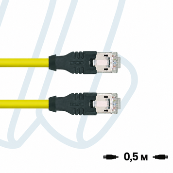 Патчкабель ПВХ особливо гнучкий RJ45-RJ45 Cat.5e 0,5м жовтий