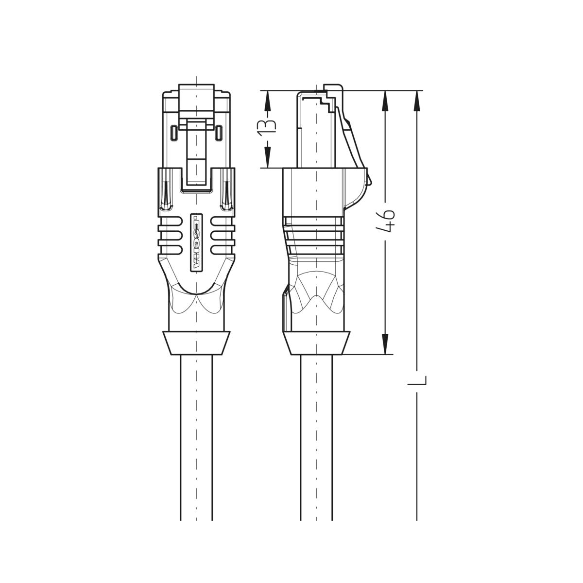 Патчкабель ПВХ особливо гнучкий RJ45-RJ45 Cat.5e 0,5м червоний