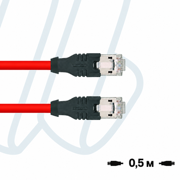 Патчкабель ПВХ особливо гнучкий RJ45-RJ45 Cat.5e 0,5м червоний
