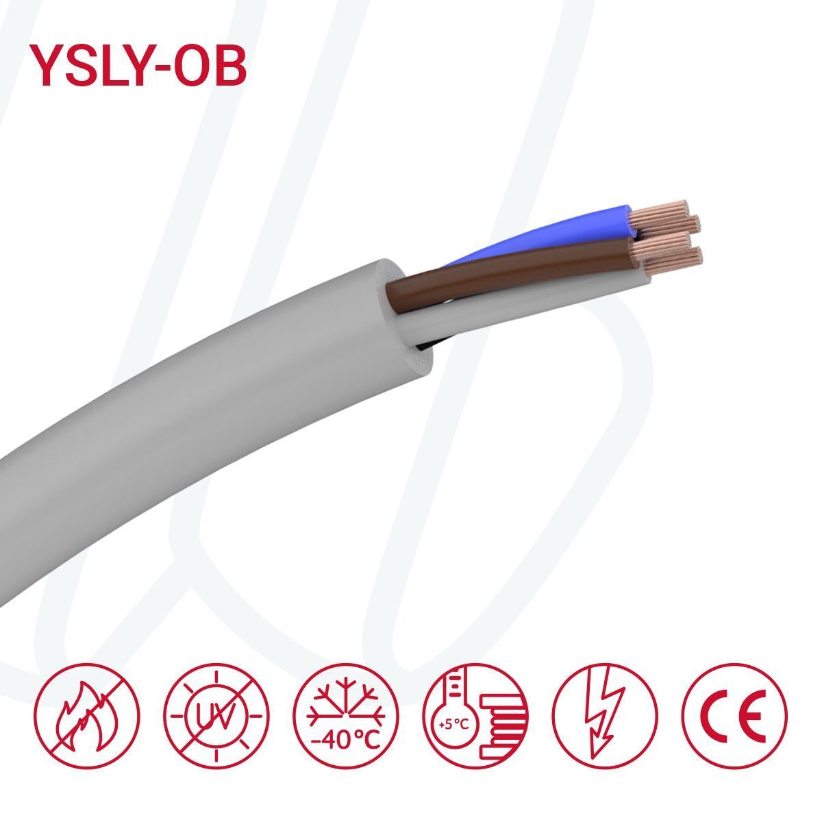 Кабель YSLY-OB 3X0,5 сірий
