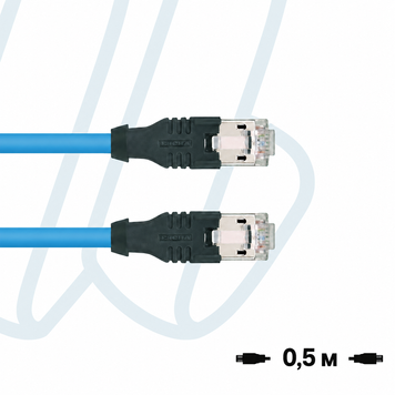 Патчкабель ПВХ особливо гнучкий RJ45-RJ45 Cat.5e 0,5м блакитний