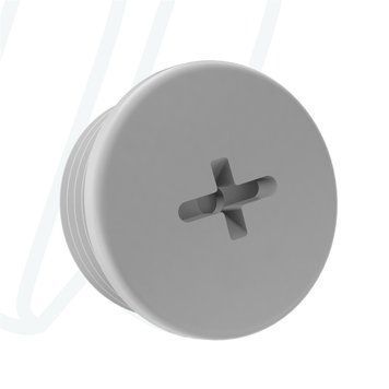 Заглушка кругла з різьбою з поліаміду M16x1,5 / TL=10,0мм / RAL 7001 сіра, M, M16x1,5, 10 мм