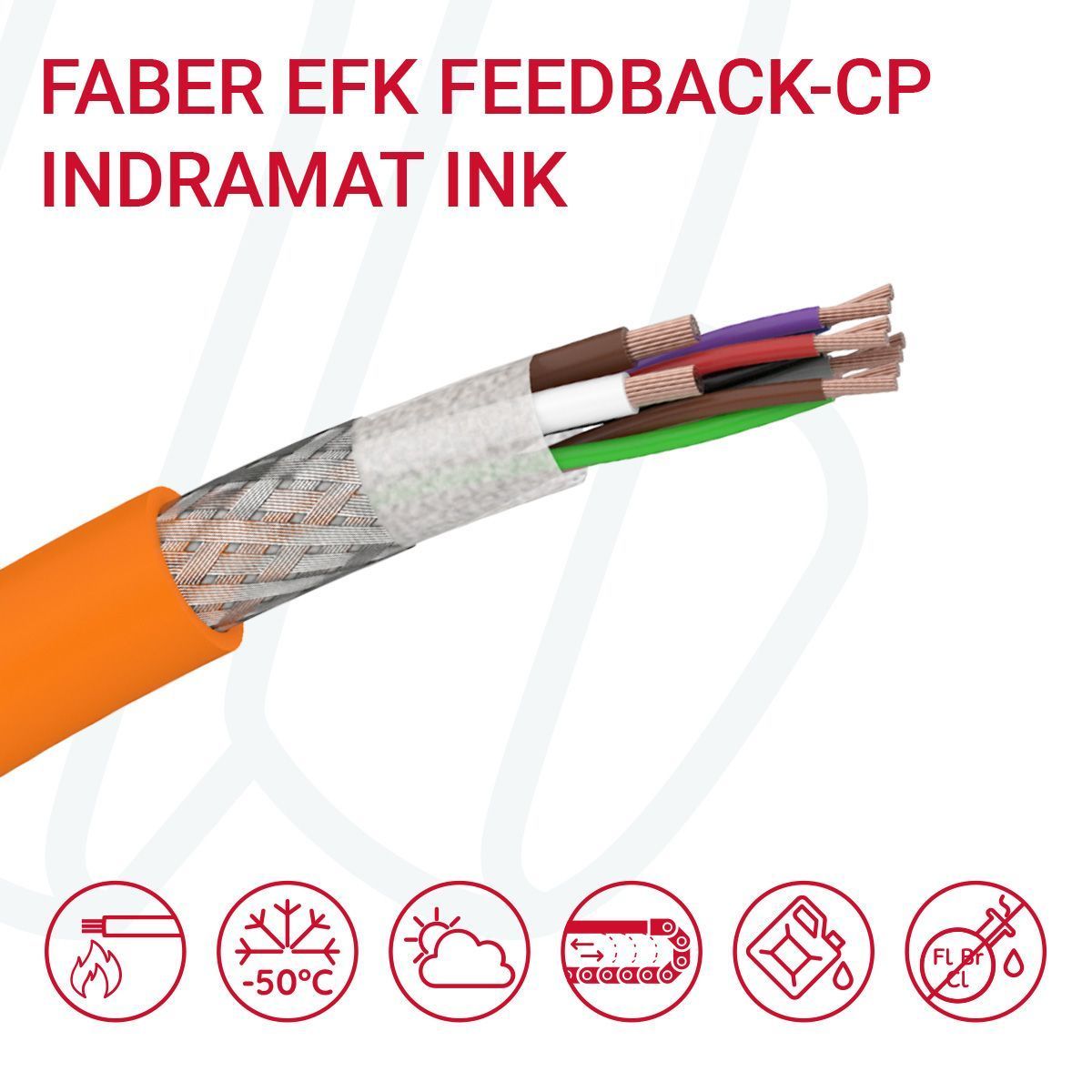 Кабель FABER EFK FEEDBACK CP (04X2X0.25+02X0.5) cUL INK-0448 помаранчевий