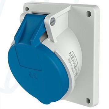 Розетка панельна 32A 3п 6г 230В, IP44 (нахил 20&deg;), 32 A, 3, 230 В, 6г