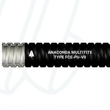 Металевий гофрорукав ANACONDA MULTITITE FCE-PU-V0 40 &Oslash;37,7/45 мм чорний (упак. 10м)