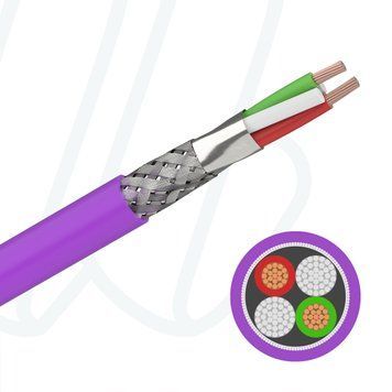 Кабель PROFIBUS HIGHFLEX PUR 02YS(St)C11Y 1X2X0,64 (AWG22/19) фіолетовий