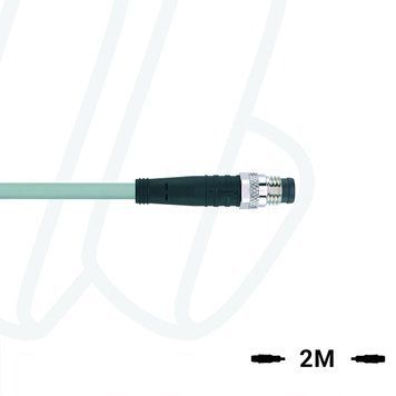 Кабель AL-SSP3-2/P01, з роз'ємом M8, штекер прямий 3п, ПВХ, UL, 2м, сірий | ESCHA