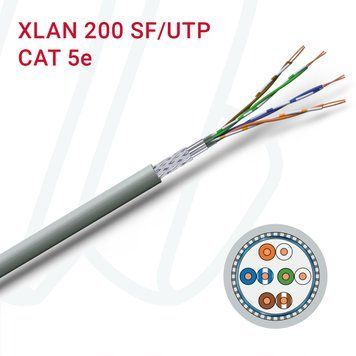 Кабель VOKA-LAN XLAN 200 SF/UTP 4X2XAWG24/1 Cat.5 Eca сірий