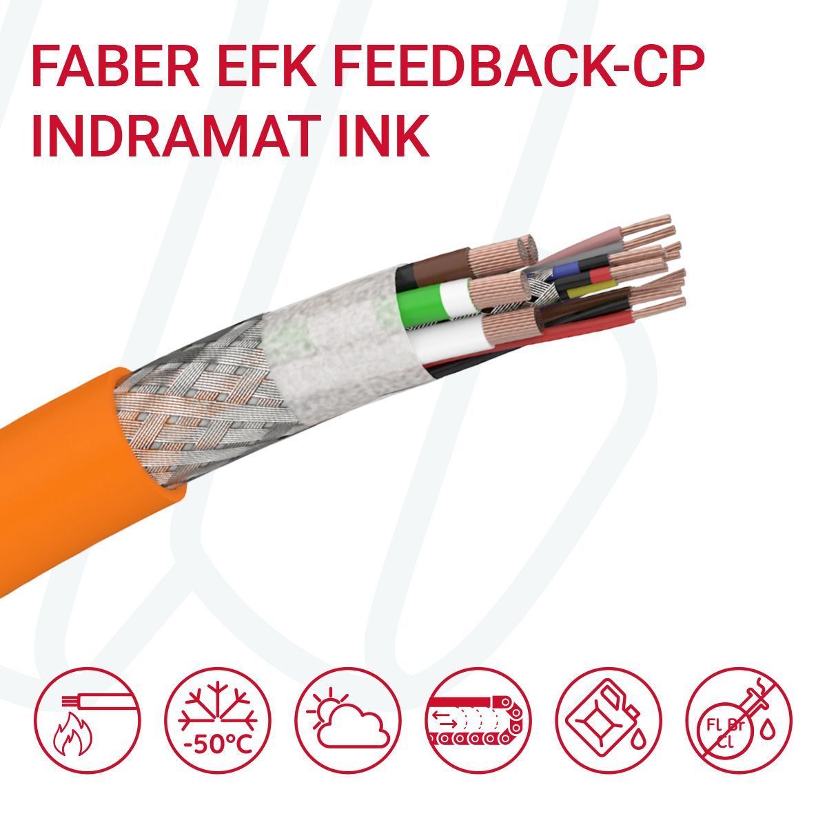 Кабель FABER EFK FEEDBACK CP (04X1+04X2X0.14+(04X0.14)) cUL INK-0532 помаранчевий