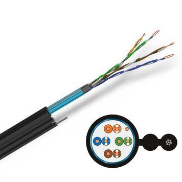 Кабель MARDAL LAN 200 F/UTP 4X2XAWG24/1 Cat.5e PE зі сталевим тросом чорний