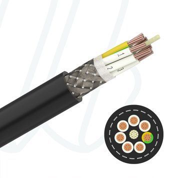 Кабель PRYSMIAN Festoonflex PUR-HF 06X(02X1)C 0.6/1кВ чорний