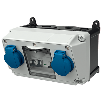 Модуль AMAXX 130x225 мм з роз'ємами 2xSchuko 1xRCD 25А 2п 0,03А 2xMCB16А1п/C IP44, 2, є, 25A 2p IFN=0.03 A, 2, 1, 130x225