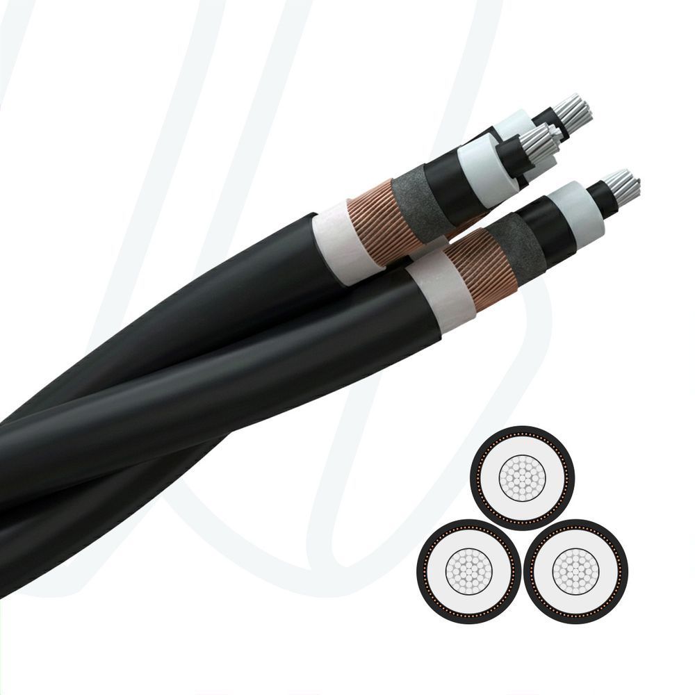 Кабель NA2XS(F)2Y 3X1X185/25 6/10 кВ чорний