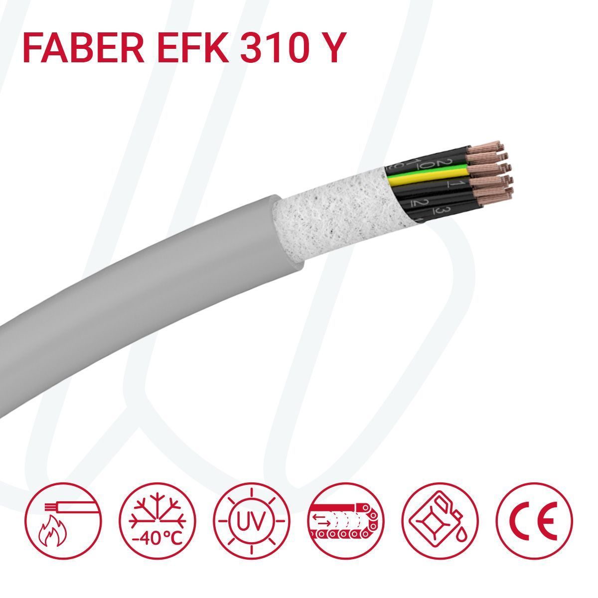 Кабель FABER EFK 310 Y 18G0.5 cUL сірий