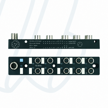 Пасивний I/O-розгалужувач ESCHA 10I/OM8-3P2T, 10 портів M8, 3, M12 штекер 12 пол.