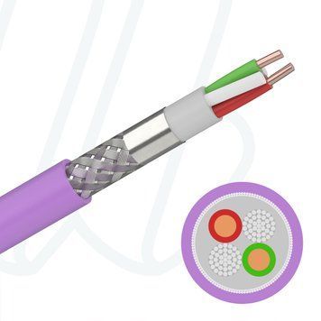 Кабель PROFIBUS STATIC PVC FC 02YSY(ST)CY 1X2X0,64 (AWG22/1) фіолетовий