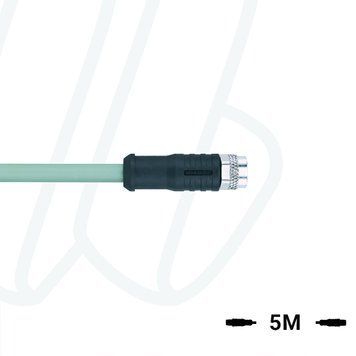 Кабель AL-SKPS3-5/P01, з роз'ємом M8, гніздо пряме 3п, екранований, ПВХ, UL, 5м, сірий | ESCHA