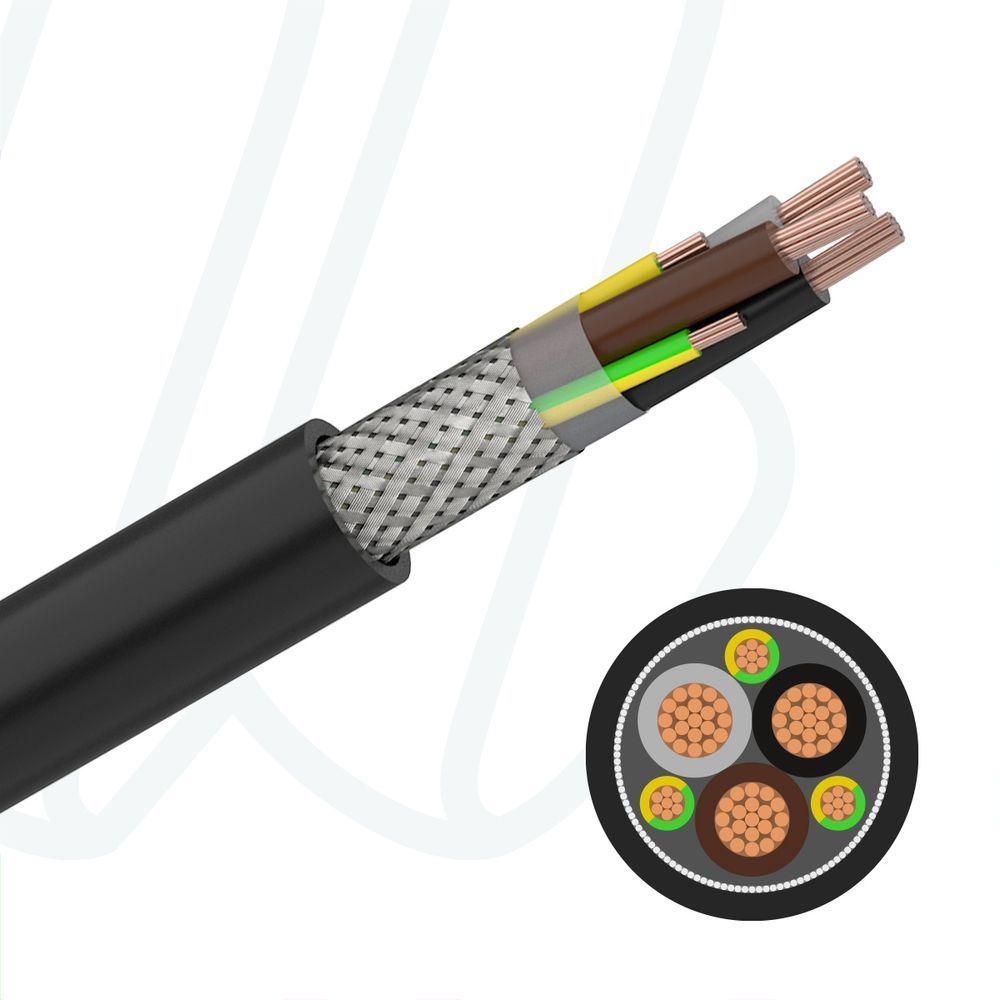 Кабель 2YSLCYK-J 3X120+3G16 0,6/1кВ чорний