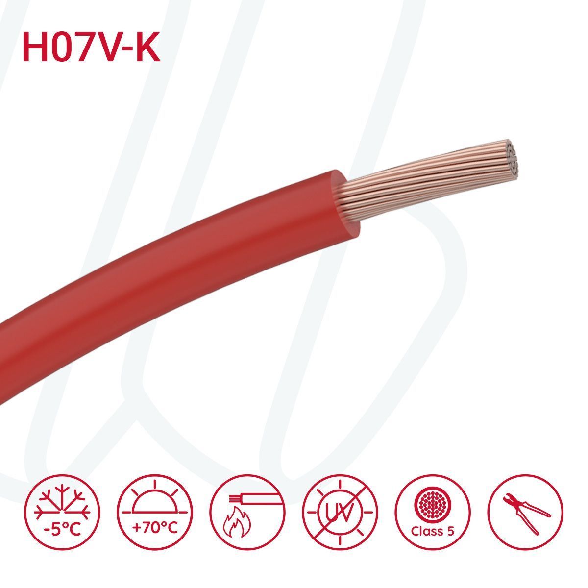 Провід H07V-K 1X35 червоний