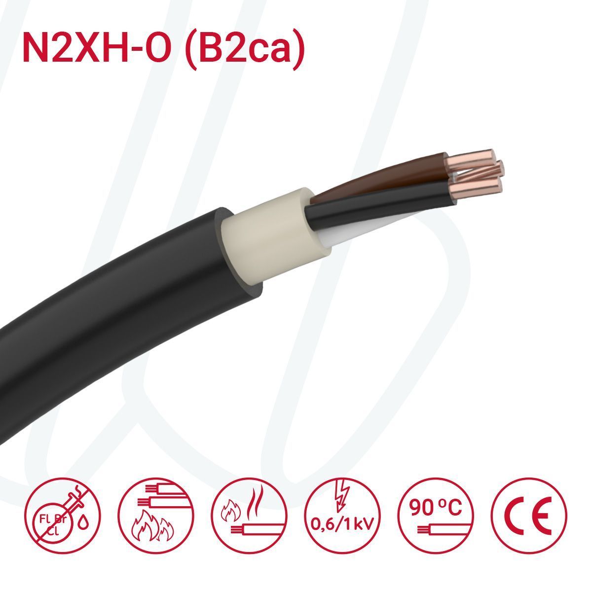 Кабель N2XH-O 2X1,5 RE B2ca чорний